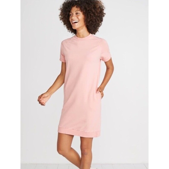 Marine Layer Cassidy Sweatshirt Dress XL Vintage Peach Pink Pockets - Picture 6 of 6